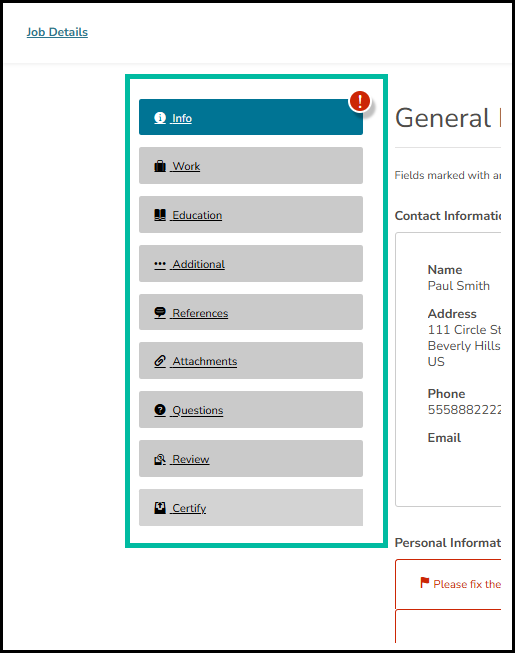 Image of application steps