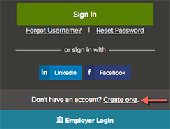 Image of create an account button